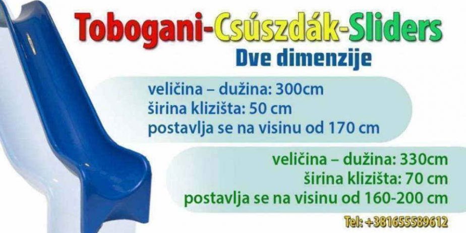 Prodajem TOBOGANE u tri dimenzije u raznim bojama